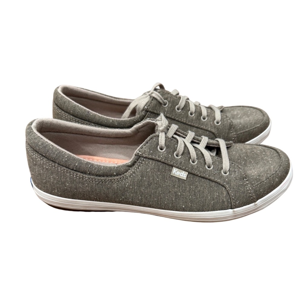 Keds‎ Women's Champion Canvas Lace Up Sneakers Brown/Gray Speckled Shoes 8.5